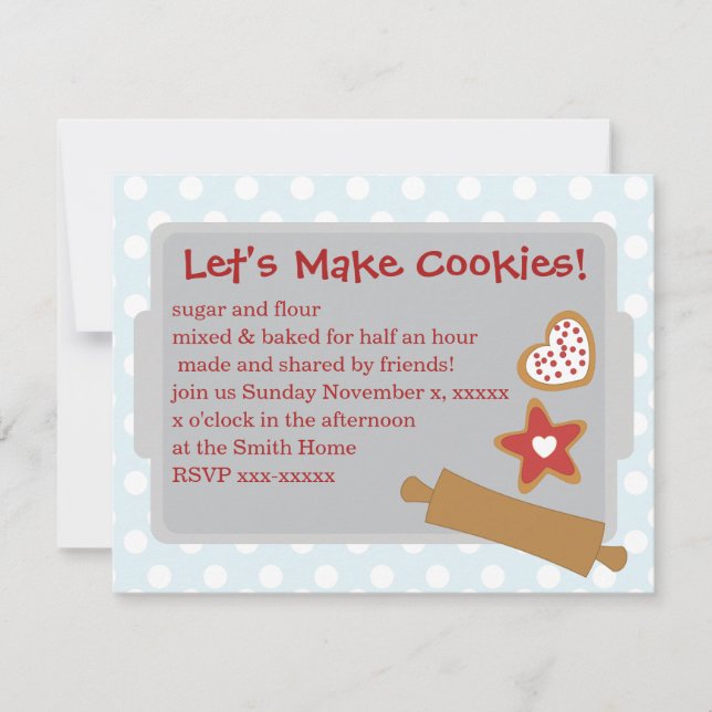Let's Make Cookies Invitation (Front)