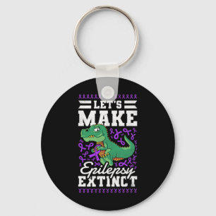 Let's Make Epilepsy Extinct Epilepsy Awareness Keychain