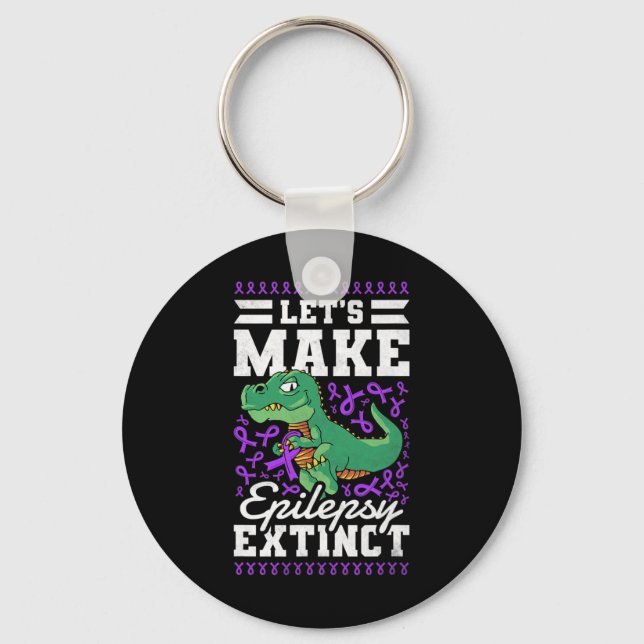 Let's Make Epilepsy Extinct Epilepsy Awareness Keychain (Front)