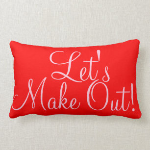 Let's Make Out - decorative pillow. Lumbar Pillow
