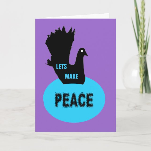 Lets Make Peace Black Dove Greeting Card (Front)