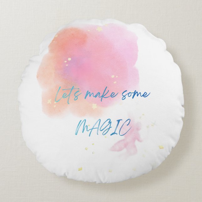 Let's Make Some Magic Fleece Blanket | Cozy Inspir Round Pillow (Front)