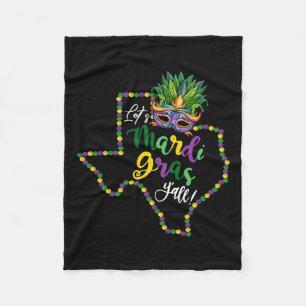 Let's Mardi Gras Yall Texas Galveston Souvenir Gif Fleece Blanket