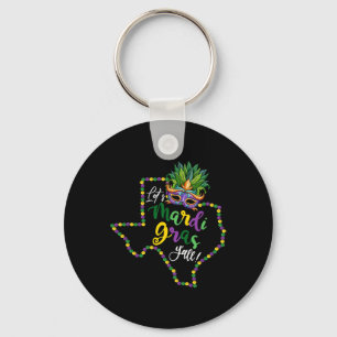Let's Mardi Gras Yall Texas Galveston Souvenir Gif Keychain