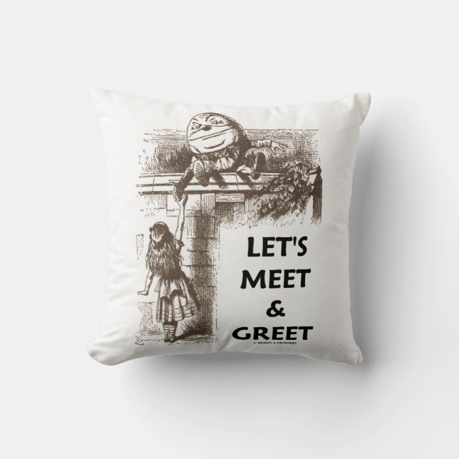 Let's Meet & Greet Wonderland Alice Humpty Dumpty Throw Pillow (Front)