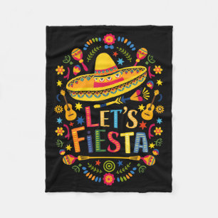 Lets mexican fiesta cinco de mayo party colourful fleece blanket