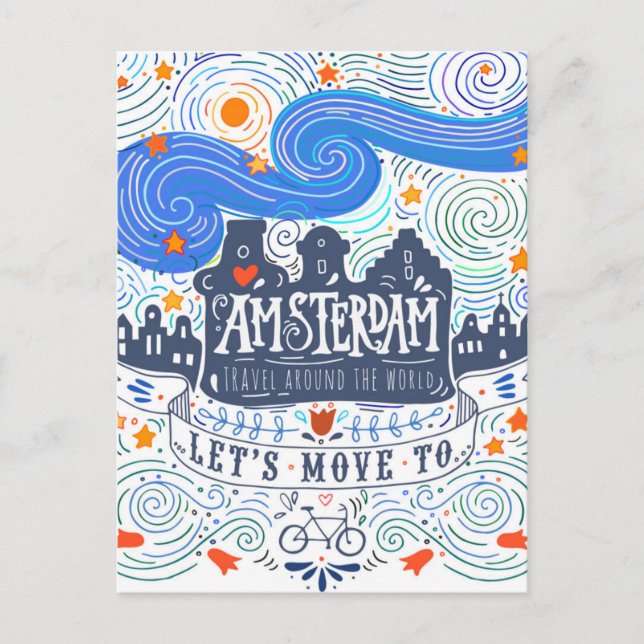 Let's Move To Amsterdam Postcard (Front)