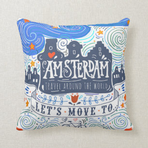 Let's Move To Amsterdam Throw Pillow
