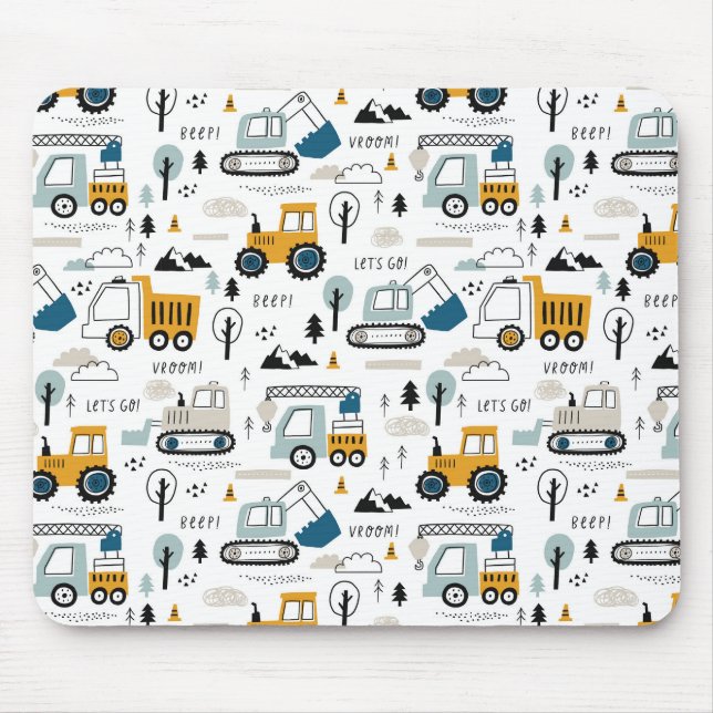 Let's Move Vehicle Pattern Mouse Pad (Front)
