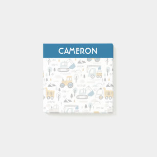 Let's Move Vehicle Pattern Post-it Notes