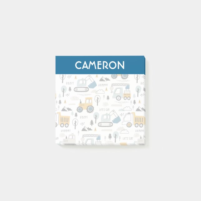 Let's Move Vehicle Pattern Post-it Notes (Front)