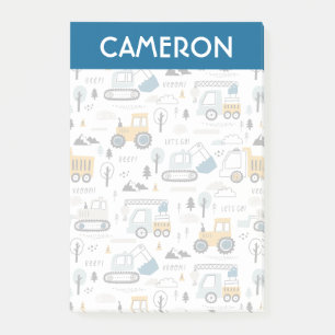 Let's Move Vehicle Pattern Post-it Notes