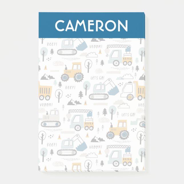 Let's Move Vehicle Pattern Post-it Notes (Front)