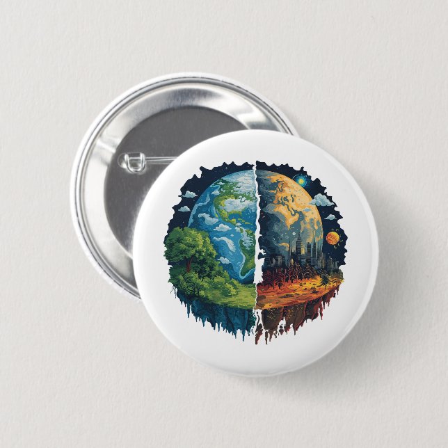 Lets not kill the planet 2 inch round button (Front & Back)