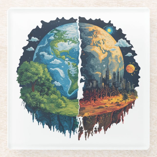 Lets not kill the planet glass coaster (Front)