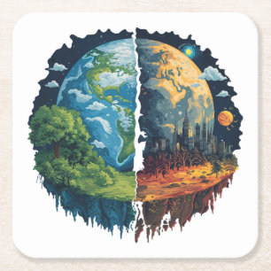 Lets not kill the planet square paper coaster