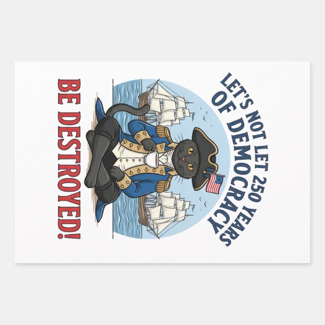 Let's Not Let 250th Years Of Democracy 4th of july Wrapping Paper Sheet (Front)