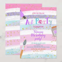 Let's Paint Art Party Birthday Invitation