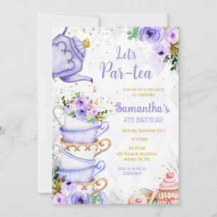 Let's Par-tea Birthday Tea Party Invitation