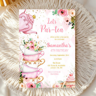 Let's Par-tea Birthday Tea Party Invitation