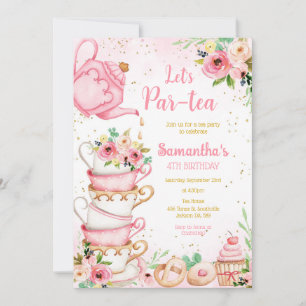 Let's Par-tea Birthday Tea Party Invitation