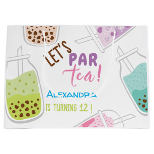 Let's par tea bobba tea birthday large gift bag