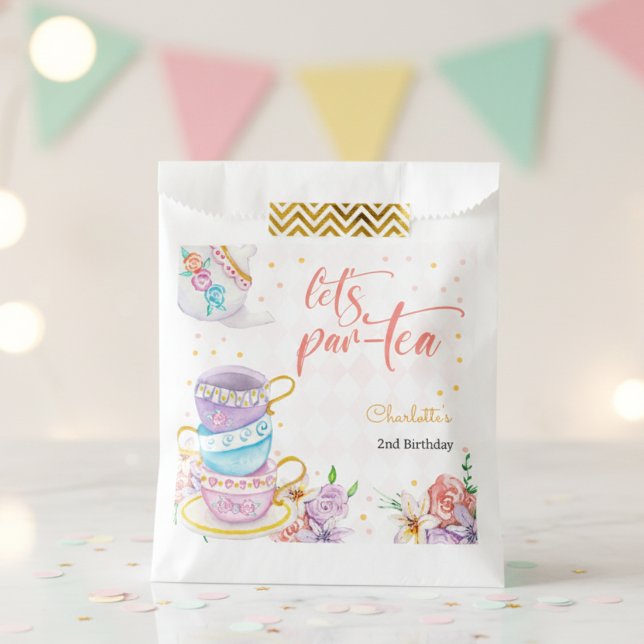 Let's par-tea,  tea birthday favour bag (Creator Uploaded)