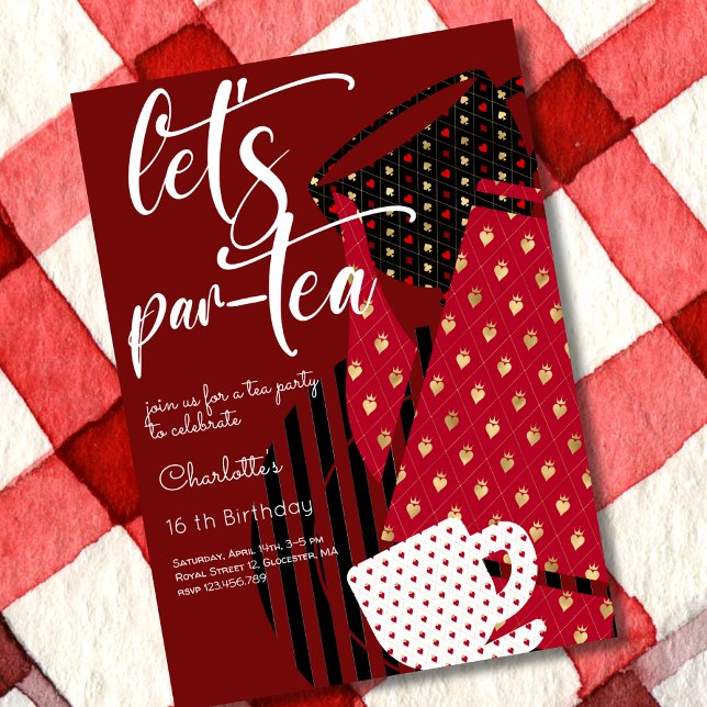 Let's par-tea, tea elegant and simple birthday invitation (Creator Uploaded)