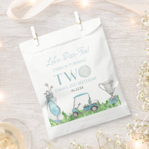 Let's Par-Tee Blue Golf 2nd Birthday Party Favour Bag