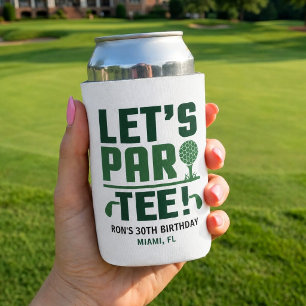 Let's Par-Tee Customized 30th 40th Birthday Favour Can Cooler