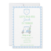 Let's Par-Tee Golf 3rd Birthday Invite