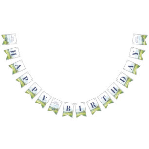 Let's Par-Tee Golf Any Age Birthday Bunting Flags