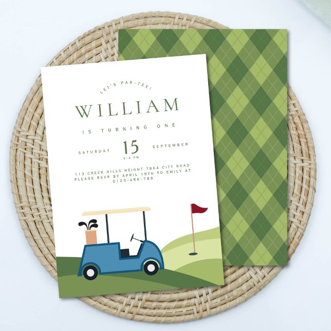 Let's Par Tee Golf Argyle Pattern Invitation (Creator Uploaded)