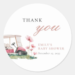 Let's Par-tee Golf Baby Shower Classic Round Sticker