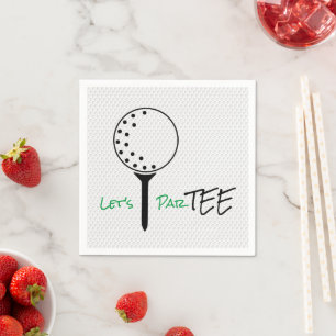 LETS PAR-TEE Golf Ball Tee Golfing Fun Napkin