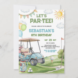Let's Par Tee Golf Birthday Invitation