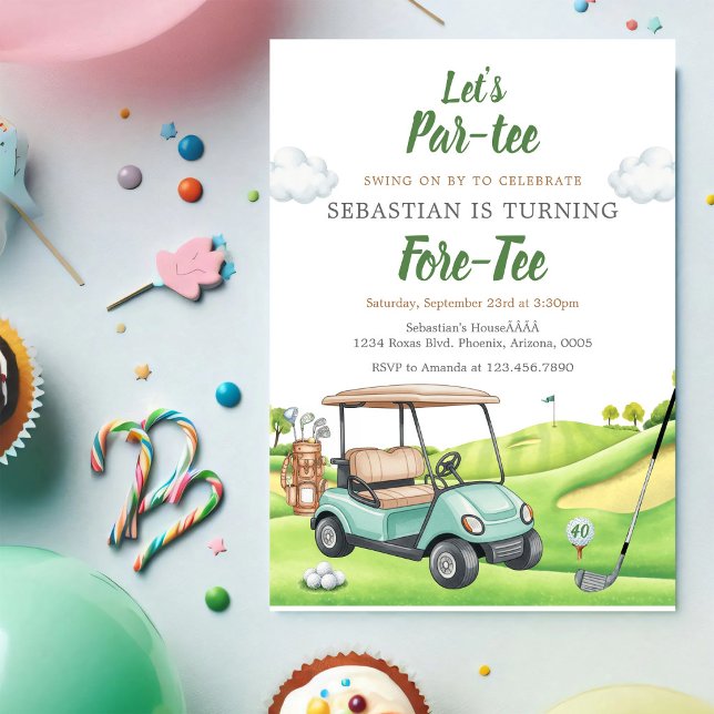 Let's Par Tee Golf Birthday Invitation (Creator Uploaded)