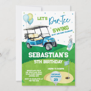Let's Par Tee Golf Birthday Invitation