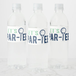Let's Par-Tee Golf First Birthday Water Bottle Label