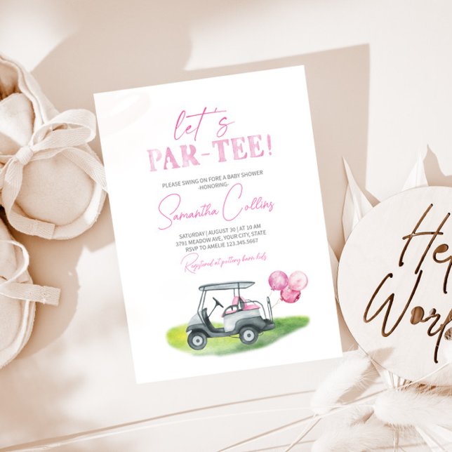 Let's Par-tee Golf Theme Baby Shower Invitation  (Creator Uploaded)