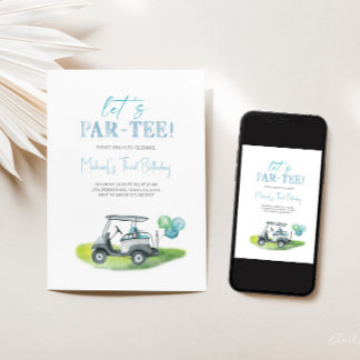 Let's Par-tee Mini Golf Boy Birthday Invitation 