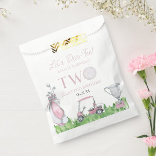 Let's Par-Tee Pink Golf 2nd Birthday Party Favour Bag