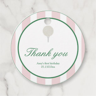 Let's par-tee Pink Golf Round Favour Tags