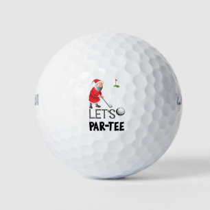 Let's Par Tee with Santa Claus golfing Christmas Golf Balls