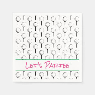 Lets Partee Golf Tee Ball Modern Sports Fun Napkin