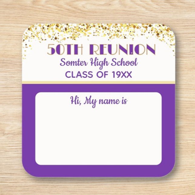 Let's Party! 50th Class Reunion custom  Square Sticker (Creator Uploaded)