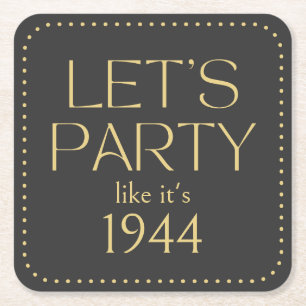 Let's Party 80th Birthday Party Coasters