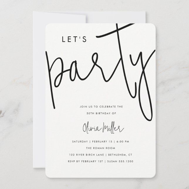 Let's Party Birthday Celebration Invitation (Front)