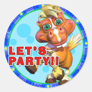 LET'S PARTY!! Birthday Stickers with Bucky