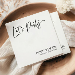 Let's Party Classic Modern Minimal Wedding Napkin
